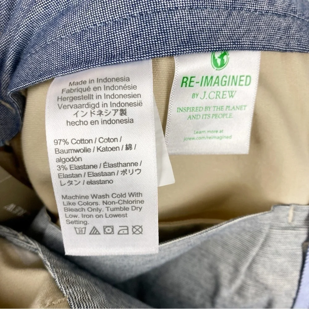 J. Crew Men's 484 Slim Fit Stretch Chino Pants Weathered Chino Size 30x32 NWT